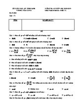Đề kiểm tra 45 phút môn Giải tích Lớp 12 - Năm học 2018-2019 - Sở giáo dục và đào tạo Bình Định (Có đáp án)
